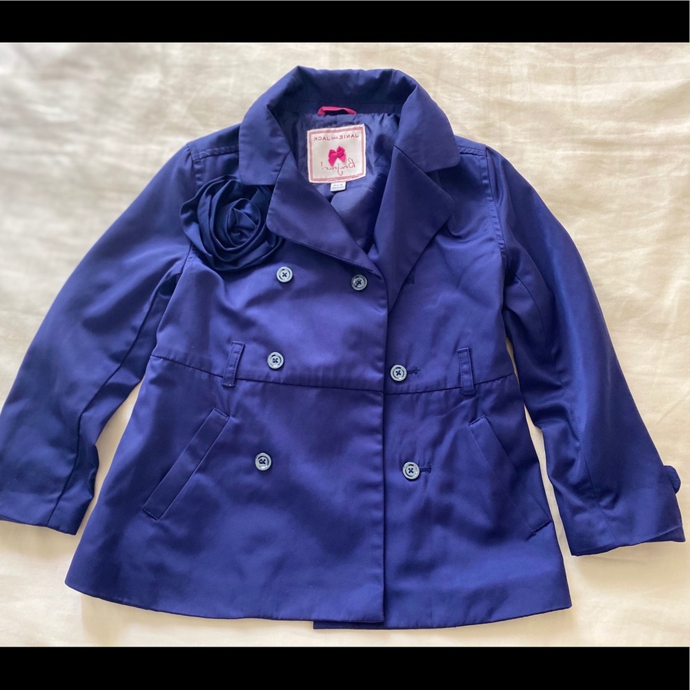 Janie and Jack Dark Navy Blue Trench Coat.